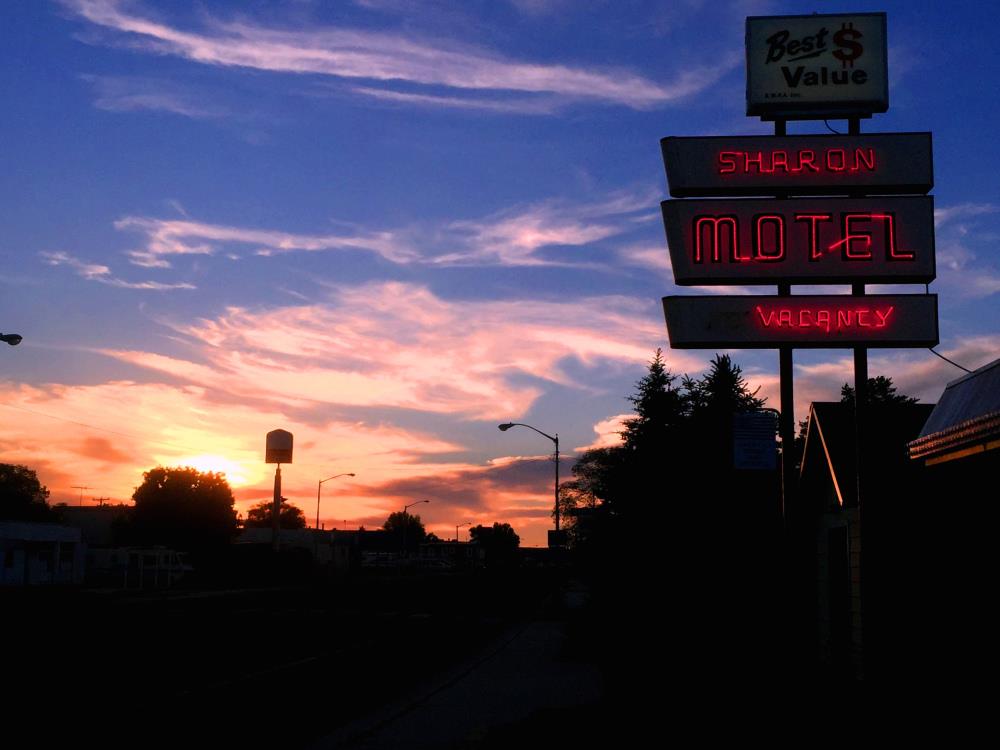 sharon sign sunset